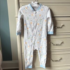 Blue and White Kids Birthday Pjs